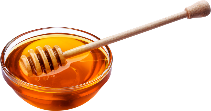 Honey Dipper and Bowl of Pouring Honey